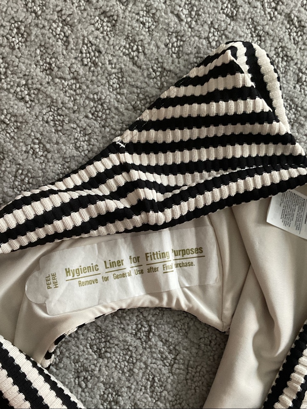 Athleta Black & Cream Striped Bikini Bottom 0473 - Picture 5 of 6